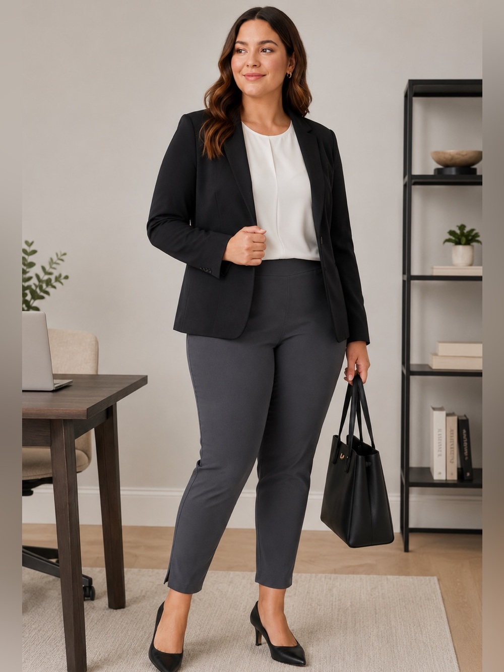 NWT Eileen Fisher 2X Graphite Organic Cotton Stretch Slim Ankle Pants